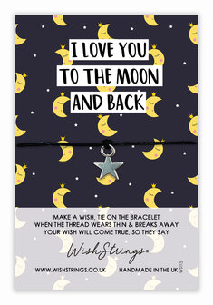 I love you to the Moon and back - Wish armband