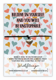 Believe in Yourself and you will be unstoppable - Wish armband