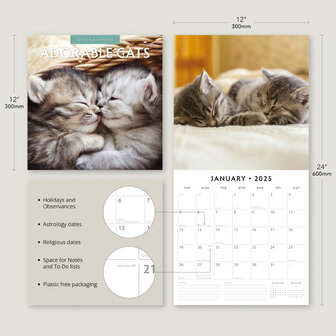 Adorable Cats calendar 2025