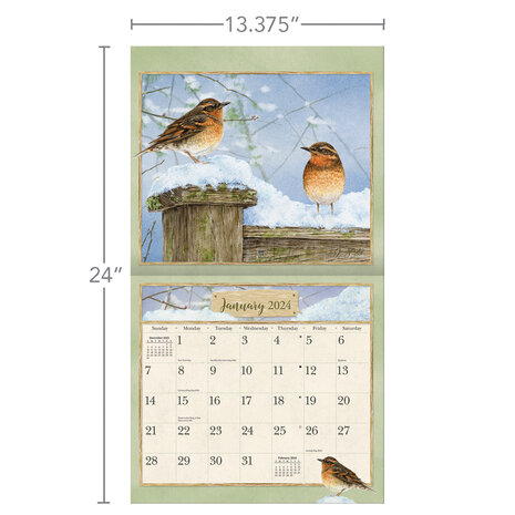 Lang Kalender 2024 Birds in the garden 