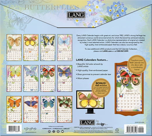 LANG Calendar 2025 Butterflies 