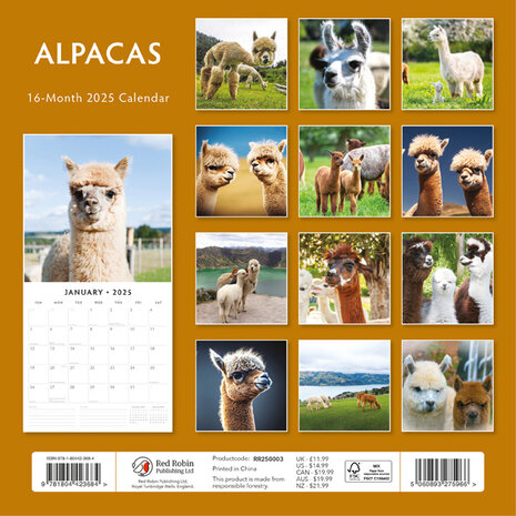 Alpacas kalender 2025